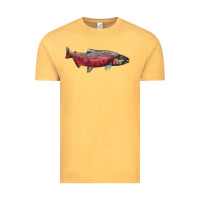 Vintage Mustard Chinook Salmon Fish Illustrations Vintage Tee - LillyAllenDesigns