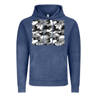 Vintage Denim black and white camouflage background Vintage Hoodie - Artiststas