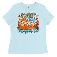 Baby Blue Sweet Like Pumpkin Pie Ladies Tee - CowhideDigitalArt