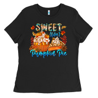 Black Sweet Like Pumpkin Pie Ladies Tee - CowhideDigitalArt