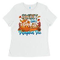White Sweet Like Pumpkin Pie Ladies Tee - CowhideDigitalArt