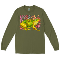 Army Green kiss me frog Long Sleeve Tee - RacoonDesign