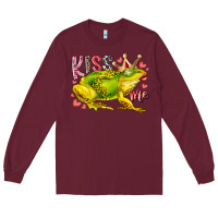 Burgundy kiss me frog Long Sleeve Tee - RacoonDesign