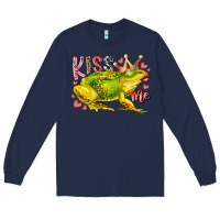 Navy kiss me frog Long Sleeve Tee - RacoonDesign
