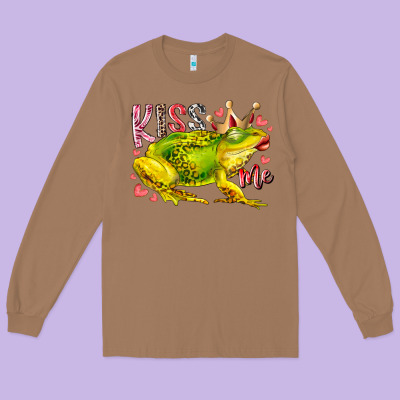 Kiss Me Frog Long Sleeve Tee Designed By Racoondesign