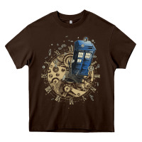 Chocolate Brown watch the time Heavy Core Tee - artisFamous