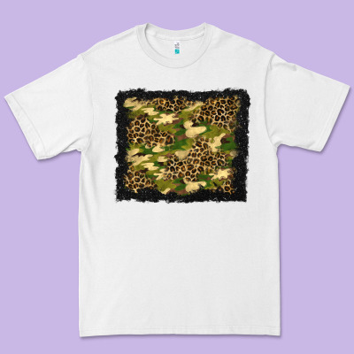 Camouflage And Leopard Background Premium Tee Designed By Bundleandbundleshop