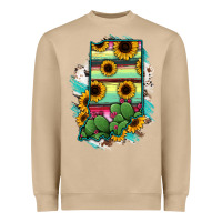 Mushroom Indiana Map Sunflower Cactus Serape Heavyweight Sweatshirt - RanaPortraitStore