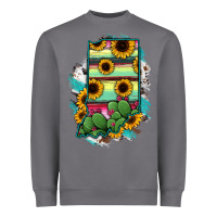 Storm Indiana Map Sunflower Cactus Serape Heavyweight Sweatshirt - RanaPortraitStore