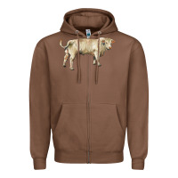 Chestnut charolais bull Zipper Hoodie - RanaPortraitStore