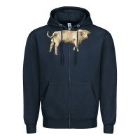 Navy charolais bull Zipper Hoodie - RanaPortraitStore