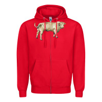 Red charolais bull Zipper Hoodie - RanaPortraitStore