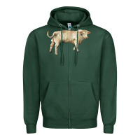 Sports Green charolais bull Zipper Hoodie - RanaPortraitStore
