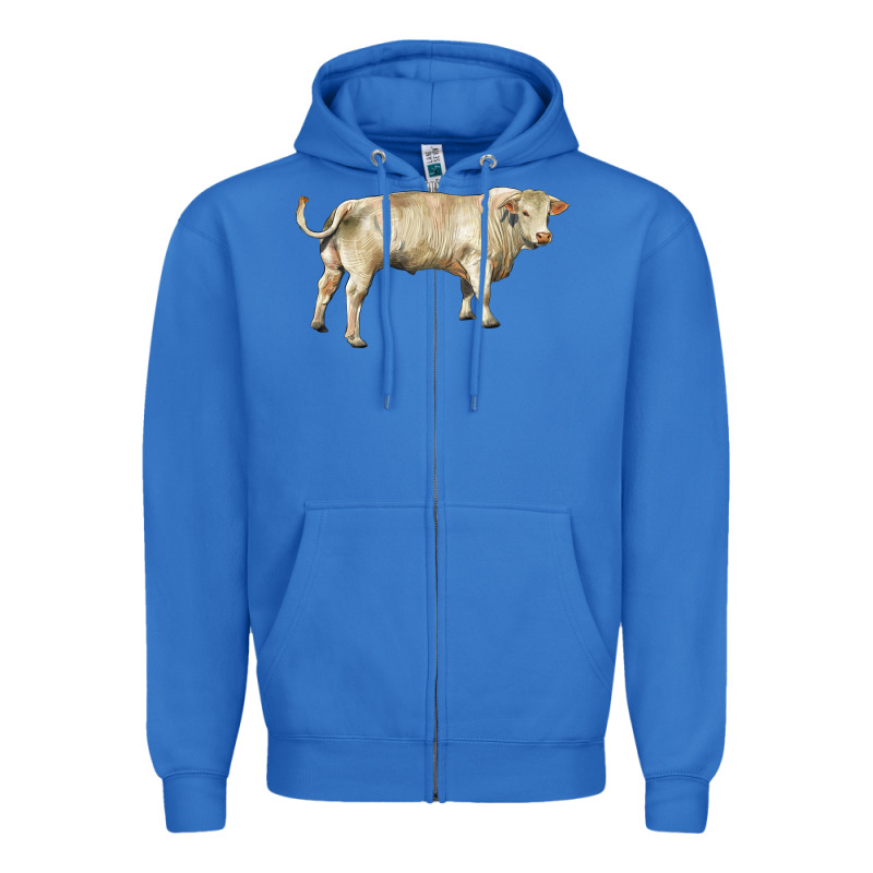 Charolais Bull Zipper Hoodie by RanaPortraitStore | Teevron