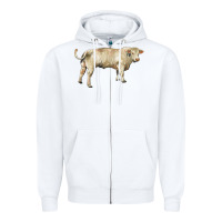 White charolais bull Zipper Hoodie - RanaPortraitStore
