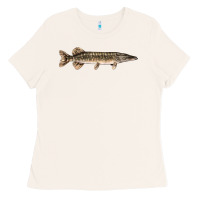 Bone Northern Pike Fish Illustrations Ladies Tee - LillyAllenDesigns