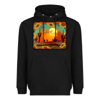 Black western desert sunset background Heavyweight Hoodie - RanaPortraitStore