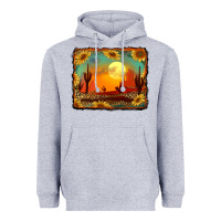 Heather Grey western desert sunset background Heavyweight Hoodie - RanaPortraitStore