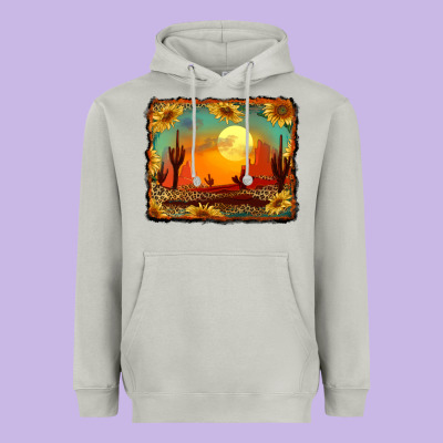 Western Desert Sunset Background Heavyweight Hoodie Designed By Ranaportraitstore