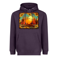 Plum western desert sunset background Heavyweight Hoodie - RanaPortraitStore