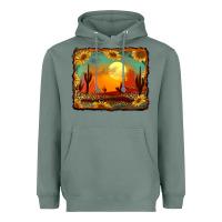 Sage western desert sunset background Heavyweight Hoodie - RanaPortraitStore