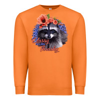 Carrot Classy But A Little Thrashy Racoon With Flowers Premium Sweatshirt - Jasminsmagicworld