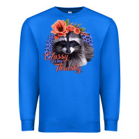 True Royal Classy But A Little Thrashy Racoon With Flowers Premium Sweatshirt - Jasminsmagicworld