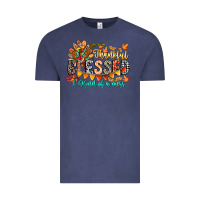 Vintage Denim Thankful Blessed Kind Of Mess Vintage Tee - CowhideDigitalArt