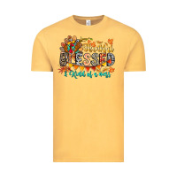 Vintage Mustard Thankful Blessed Kind Of Mess Vintage Tee - CowhideDigitalArt