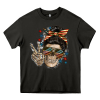 Asphalt American Mother skull Heavy Core Tee - FaDigitalArtStudio
