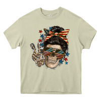 Mossy American Mother skull Heavy Core Tee - FaDigitalArtStudio
