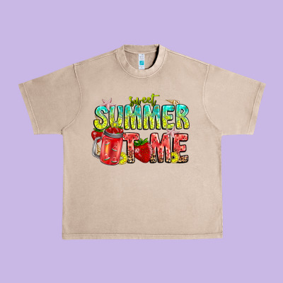Summer Time Urban Heavy Tee Designed By Cowhidedigitalart