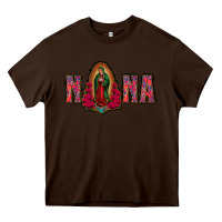 Chocolate Brown Nana Lady Of Guadalupe Heavy Core Tee - Jasminsmagicworld