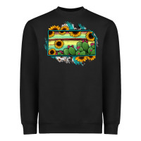 Black Kansas map sunflower catus serape Heavyweight Sweatshirt - RanaPortraitStore
