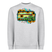 Heather Grey Kansas map sunflower catus serape Heavyweight Sweatshirt - RanaPortraitStore