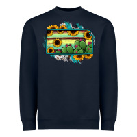 Navy Kansas map sunflower catus serape Heavyweight Sweatshirt - RanaPortraitStore