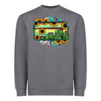 Storm Kansas map sunflower catus serape Heavyweight Sweatshirt - RanaPortraitStore