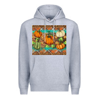 Heather Grey fall pumpkin Premium Hoodie - BarkalooDesign