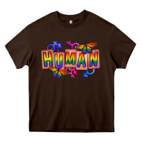 Chocolate Brown Human pride Heavy Core Tee - FaDigitalArtStudio