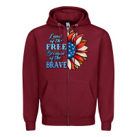 Burgundy Patriotic Sunflower Zipper Hoodie - Jasminsmagicworld