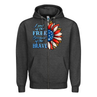 Charcoal Heather Patriotic Sunflower Zipper Hoodie - Jasminsmagicworld