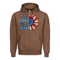 Chestnut Patriotic Sunflower Zipper Hoodie - Jasminsmagicworld