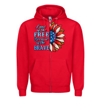 Red Patriotic Sunflower Zipper Hoodie - Jasminsmagicworld