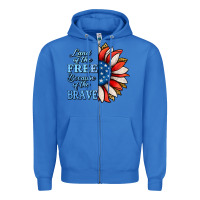 True Royal Patriotic Sunflower Zipper Hoodie - Jasminsmagicworld