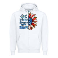 White Patriotic Sunflower Zipper Hoodie - Jasminsmagicworld