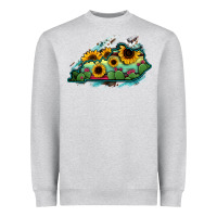 Heather Grey Kentucky map sunflower cactus serape Heavyweight Sweatshirt - RanaPortraitStore