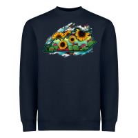 Navy Kentucky map sunflower cactus serape Heavyweight Sweatshirt - RanaPortraitStore