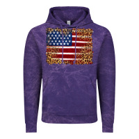 Cloud Purple american flag and leopard Vintage Hoodie - Artiststas