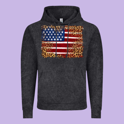 American Flag And Leopard Vintage Hoodie Designed By Artiststas
