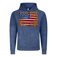 Vintage Denim american flag and leopard Vintage Hoodie - Artiststas